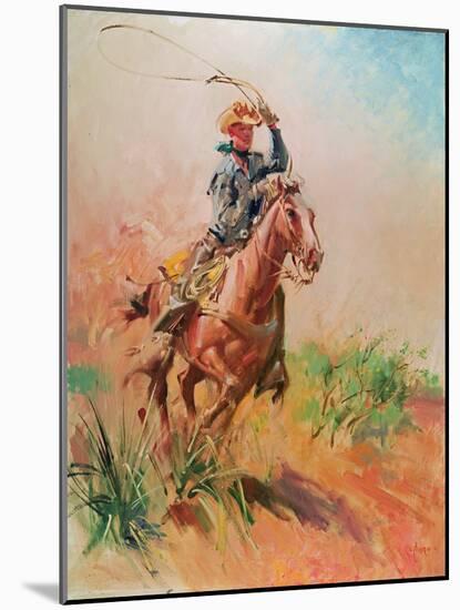 The Cow Puncher, Sucker Rod. Albert Ozborn,-Terence Cuneo-Mounted Giclee Print