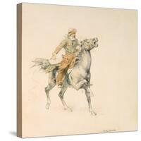 The Cowboy, C.1897 (W/C on Paper)-Frederic Remington-Stretched Canvas