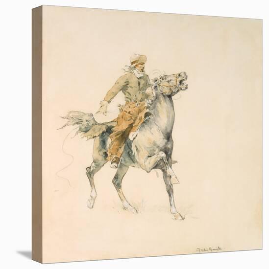 The Cowboy, C.1897 (W/C on Paper)-Frederic Remington-Stretched Canvas