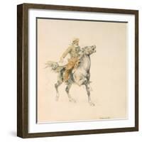 The Cowboy, C.1897 (W/C on Paper)-Frederic Remington-Framed Giclee Print