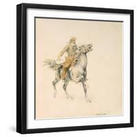 The Cowboy, C.1897 (W/C on Paper)-Frederic Remington-Framed Giclee Print