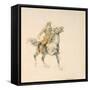 The Cowboy, C.1897 (W/C on Paper)-Frederic Remington-Framed Stretched Canvas