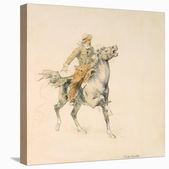 The Cowboy, C.1897 (W/C on Paper)-Frederic Remington-Stretched Canvas