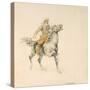The Cowboy, C.1897 (W/C on Paper)-Frederic Remington-Stretched Canvas