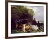 The Cowherd, 19Th Century-Friedrich Johann Voltz-Framed Giclee Print