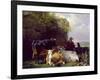 The Cowherd, 19Th Century-Friedrich Johann Voltz-Framed Giclee Print
