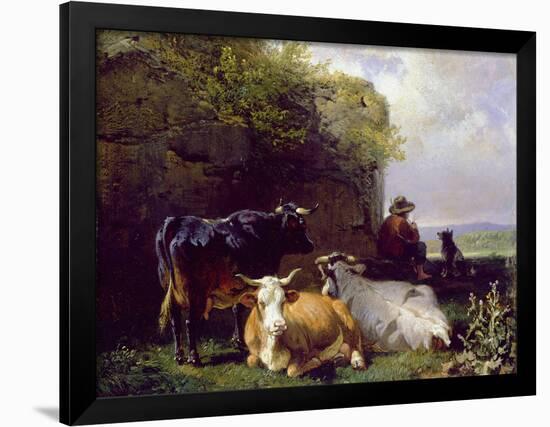 The Cowherd, 19Th Century-Friedrich Johann Voltz-Framed Giclee Print