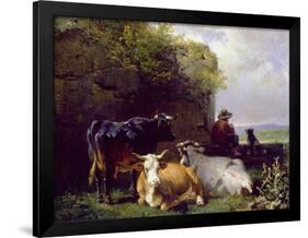 The Cowherd, 19Th Century-Friedrich Johann Voltz-Framed Giclee Print