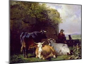 The Cowherd, 19Th Century-Friedrich Johann Voltz-Mounted Giclee Print