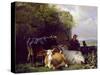 The Cowherd, 19Th Century-Friedrich Johann Voltz-Stretched Canvas