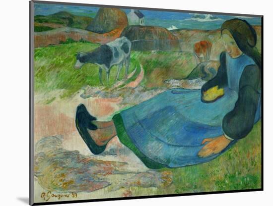 The Cowherd or Young Woman from Brittany, 1889-Paul Gauguin-Mounted Giclee Print