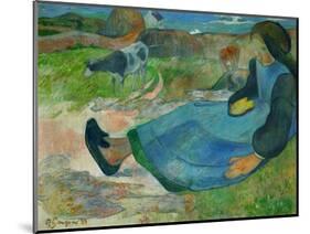 The Cowherd or Young Woman from Brittany, 1889-Paul Gauguin-Mounted Giclee Print