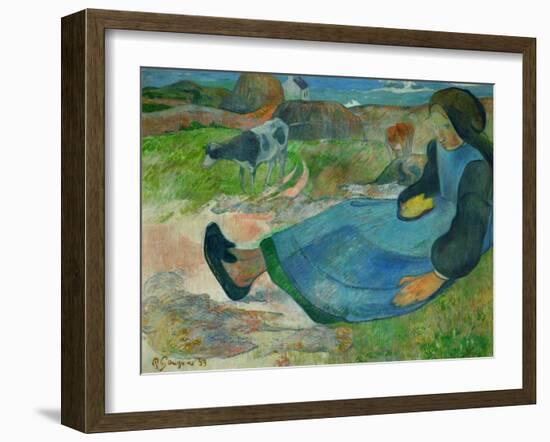 The Cowherd or Young Woman from Brittany, 1889-Paul Gauguin-Framed Giclee Print
