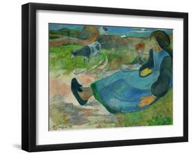 The Cowherd or Young Woman from Brittany, 1889-Paul Gauguin-Framed Giclee Print