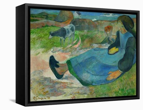 The Cowherd or Young Woman from Brittany, 1889-Paul Gauguin-Framed Stretched Canvas