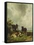 The Cows, 19Th Century-Friedrich Johann Voltz-Framed Stretched Canvas