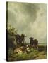 The Cows, 19Th Century-Friedrich Johann Voltz-Stretched Canvas