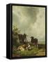 The Cows, 19Th Century-Friedrich Johann Voltz-Framed Stretched Canvas