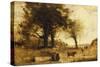 The Cows and the Well-Jean-Baptiste-Camille Corot-Stretched Canvas