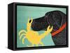 The Crab Black Dog Yellow Crab-Stephen Huneck-Framed Stretched Canvas