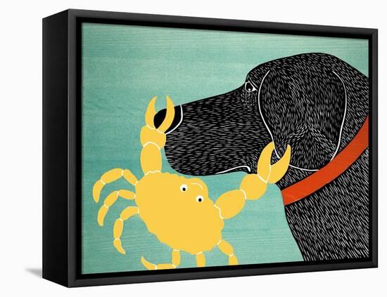 The Crab Black Dog Yellow Crab-Stephen Huneck-Framed Stretched Canvas