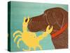 The Crab Choc Dog Yellow Crab-Stephen Huneck-Stretched Canvas