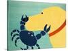 The Crab Yellow-Stephen Huneck-Stretched Canvas