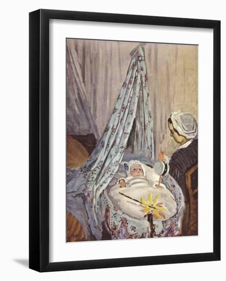 The Cradle - Camille with the Artist's Son Jean, 1867-Claude Monet-Framed Premium Giclee Print