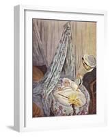 The Cradle - Camille with the Artist's Son Jean, 1867-Claude Monet-Framed Premium Giclee Print