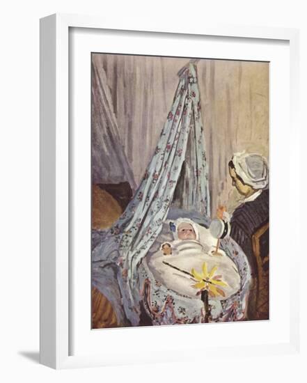 The Cradle - Camille with the Artist's Son Jean, 1867-Claude Monet-Framed Premium Giclee Print