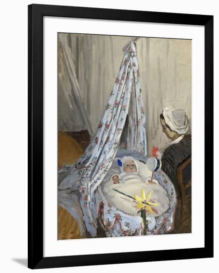 The Cradle, Camille with the Artist's Son Jean, 1867-Claude Monet-Framed Giclee Print