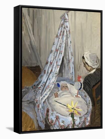 The Cradle, Camille with the Artist's Son Jean, 1867-Claude Monet-Framed Stretched Canvas