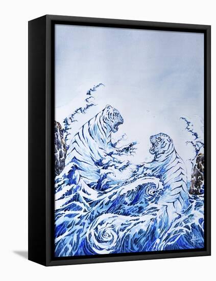 The Crashing Waves-Marc Allante-Framed Stretched Canvas