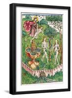 The Creation and the Temptation of Adam and Eve, c.1491-Michael Wolgemut Or Wolgemuth-Framed Giclee Print