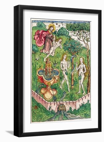 The Creation and the Temptation of Adam and Eve, c.1491-Michael Wolgemut Or Wolgemuth-Framed Giclee Print