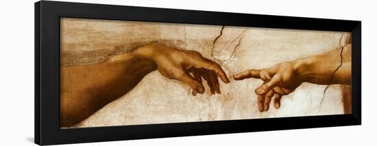 The Creation of Adam, c.1510 (detail)-Michelangelo Buonarroti-Framed Poster