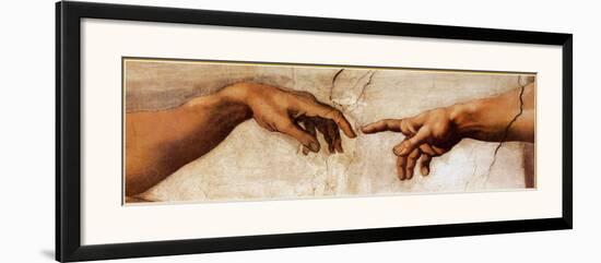 The Creation of Adam, c.1510 (detail)-Michelangelo Buonarroti-Framed Art Print