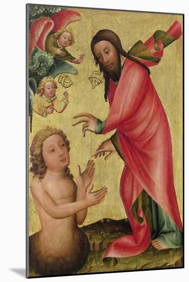 The Creation of Adam, Detail from the Grabow Altarpiece, 1379-83-Master Bertram of Minden-Mounted Giclee Print