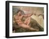 The Creation of Adam, from the Sistine Ceiling, 1511 (Fresco) (Pre-Restoration)-Michelangelo Buonarroti-Framed Giclee Print