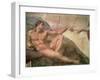 The Creation of Adam, from the Sistine Ceiling, 1511 (Fresco) (Pre-Restoration)-Michelangelo Buonarroti-Framed Giclee Print