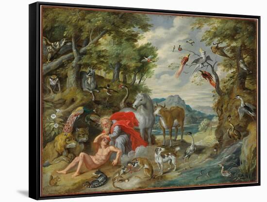 The Creation of Adam, from the Story of Adam and Eve-Jan Brueghel the Younger-Framed Stretched Canvas