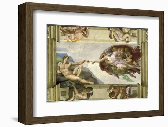 The Creation of Adam (Full)-Michelangelo Buonarotti-Framed Giclee Print