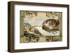 The Creation of Adam (Full)-Michelangelo Buonarotti-Framed Giclee Print