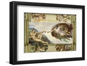 The Creation of Adam (Full)-Michelangelo-Framed Art Print