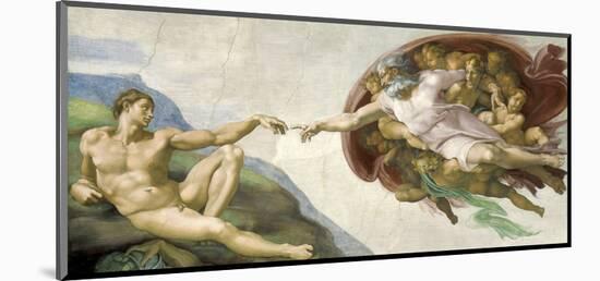 The Creation of Adam-Michelangelo-Mounted Art Print