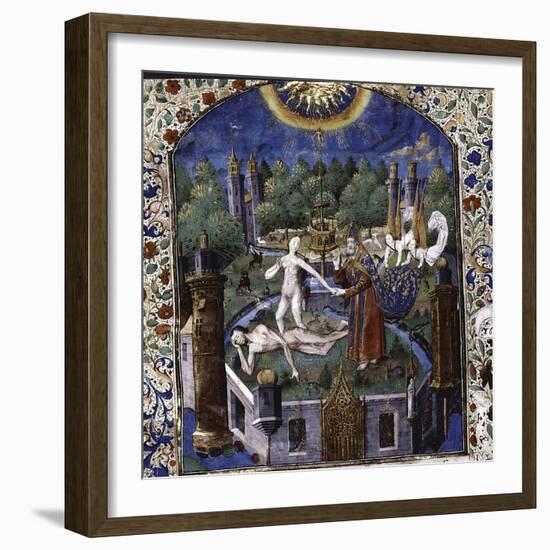 The Creation of Eve from the Body of the Sleeping Adam, 1450-1475-Maître François-Framed Giclee Print