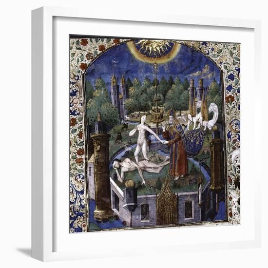 The Creation of Eve from the Body of the Sleeping Adam, 1450-1475-Maître François-Framed Giclee Print