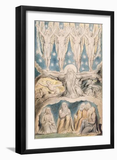 The Creation, Page 14 from 'Illustrations of the Book of Job' after William Blake (1757-1827)-John Linnell-Framed Giclee Print