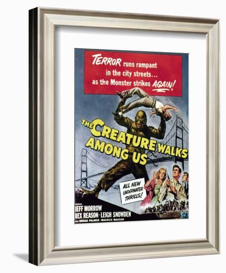 The Creature Walks Among Us, Bottom From Left: Leigh Snowden, Jeff Morrow, Rex Reason, 1956-null-Framed Art Print