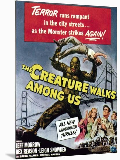 The Creature Walks Among Us, Bottom From Left: Leigh Snowden, Jeff Morrow, Rex Reason, 1956-null-Mounted Art Print